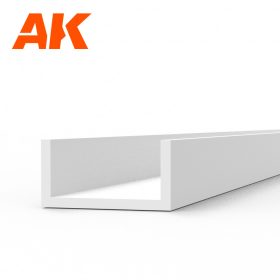   AK Interactive AK6556 U Channel 4.0 width x 350mm - STYRENE STRIP - sztirol U-profil