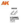 AK Interactive AK6558 U Channel 6.0 width x 350mm - STYRENE STRIP - sztirol U-profil