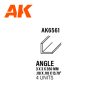 AK Interactive AK6561 Angle 2.5 x 2.5 x 350mm - STYRENE STRIP - L-profil