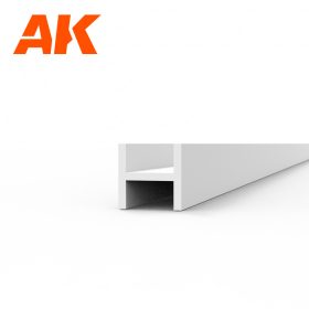   AK Interactive AK6569 BEAMS H SHAPE 2.5 x 2.5 x 350 mm - STYRENE - sztirol H-profil