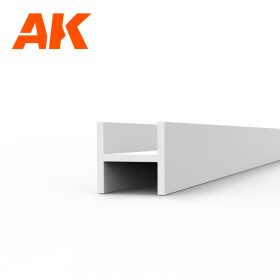   AK Interactive AK6570 BEAMS H SHAPE 3.0 x 3.0 x 350 mm - STYRENE - sztirol H-profil