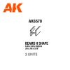 AK Interactive AK6570 BEAMS H SHAPE 3.0 x 3.0 x 350 mm - STYRENE - sztirol H-profil