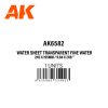 AK Interactive AK6582 Water Sheet Transparent Fine Water 245x195mm - vízmintás sztirollap