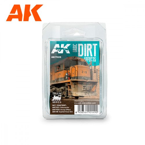 AK Interactive AK7020 BASIC DIRT EFFECTS WEATHERING SET TRAIN SERIES - Kosz effekt