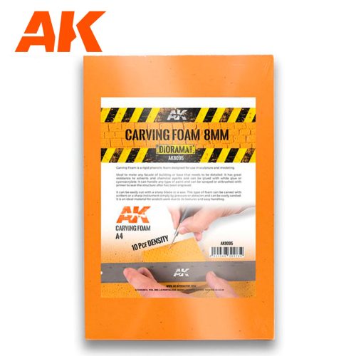 AK Interactive AK8095 CARVING FOAM 8MM A4 SIZE (305 x 228 mm) - Faragható habanyag