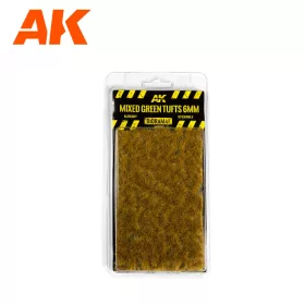   AK Interactive AK8119 MIXED GREEN TUFTS 6mm - Változatos zöld gyep