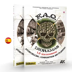   AK Interactive AK8151 DIORAMAS F.A.Q. 1.3 EXTENSION - Historia, Composición y Planificación - Spanish - kiadvány makettezéshez