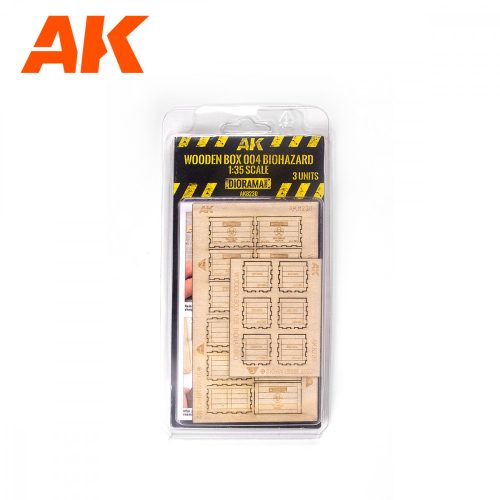 AK Interactive AK8230 WOODEN BOX 004 BIOHAZARD 1/35 - Faládák fertőző anyaghoz