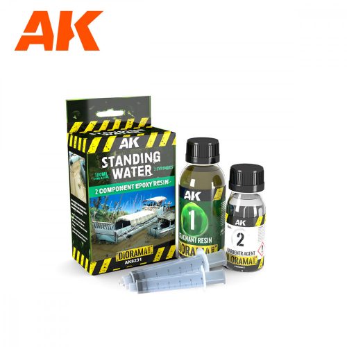 AK Interactive AK8231 RESIN STAGNANT WATER COMPONENTS EPOXY RESIN 180 ML - Műgyanta makettezéshez