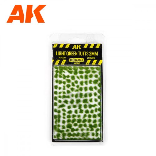 AK Interactive AK8243 LIGHT GREEN TUFTS 2MM - Fűcsomók, világoszöld, 2 mm