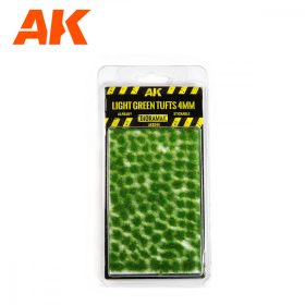   AK Interactive AK8244 LIGHT GREEN TUFTS 4MM - Fűcsomók, világoszöld, 4 mm