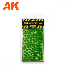   AK Interactive AK8246 DARK GREEN TUFTS 6MM - Fűcsomók, sötétzöld, 6 mm