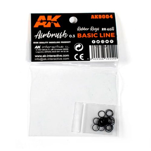 AK Interactive AK9004 Rubber Rings - 20 units (Airbrush Basic Line 0.3) - Gumi tömítés - AIRBRUSH