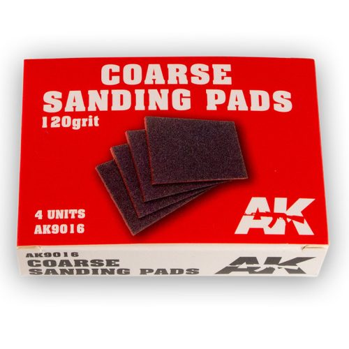 AK Interactive AK9016 Coarse Sanding Pads 120 grit.4 units - Csiszolószivacs, 120-as / 4 db