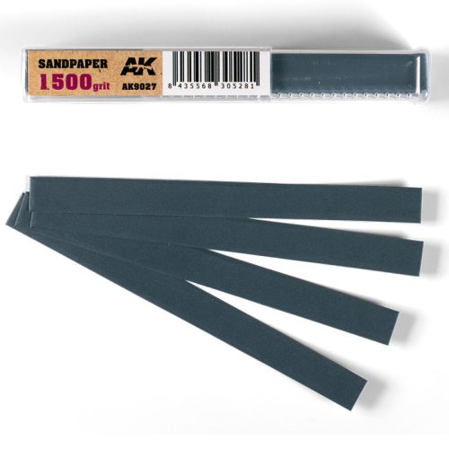 AK Interactive AK9027 Wet Sandpaper 1500 grit x 50 units - 1500-as nedves csiszólólap-csíkok, 50 db