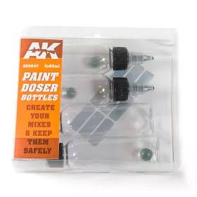   AK Interactive AK9047 Paint Doser Bottles 4x60 ml - Festéktartó palack, 4 db