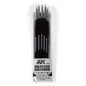   AK Interactive AK9086 SET OF 5 SILICONE BRUSHES MEDIUM HARD TIP MEDIUM - Szilikon ecsetek
