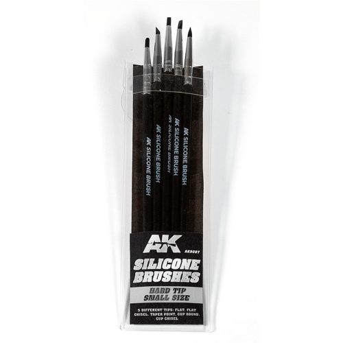 AK Interactive AK9087 SET OF 5 SILICONE BRUSHES HARD TIP SMALL- Szilikon ecsetek