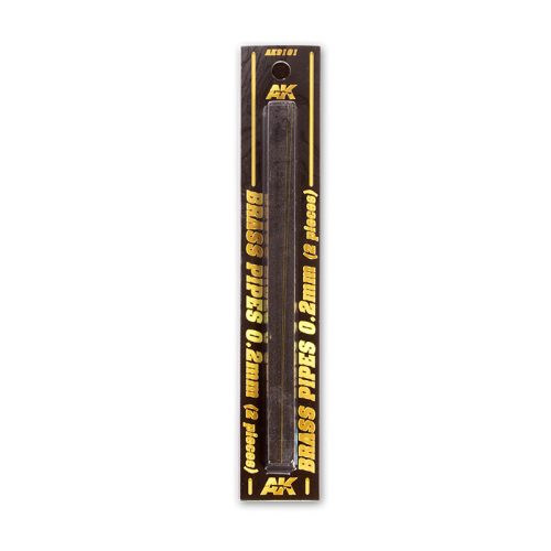 AK Interactive AK9101 BRASS PIPES 0,2mm, 2 units - sárgaréz cső, 2 db