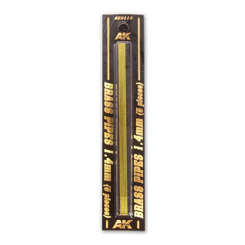 AK Interactive AK9113 BRASS PIPES 1,4mm, 5 units - Sárgaréz cső, 5 db