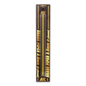   AK Interactive AK9121 BRASS PIPES 2,6mm, 2 units - Sárgaréz cső, 2 db