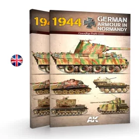   AK Interactive AK916 1944 GERMAN ARMOUR IN NORMANDY - Camouflage Profile Guide - English - kiadvány makettezéshez