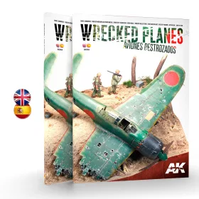   AK Interactive AK918 WRECKED PLANES - AVIONES DESTROZADOS - Bilingual - kiadvány makettezéshez