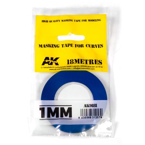 AK Interactive AK9181 Blue masking Tape for curves 1mm - Maszkolószalag