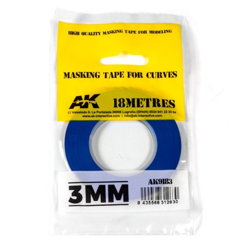 AK Interactive AK9183 Blue masking Tape for curves 3 mm - Maszkolószalag