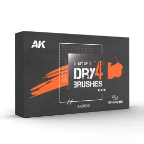   AK Interactive AK9300 DRY 4 BRUSHES SET - Ecsetkészlet szárazecseteléshez