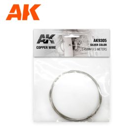   AK Interactive AK9305 Copper Wire 0.45mm x 5 meters SILVER COLOR - rézhuzal