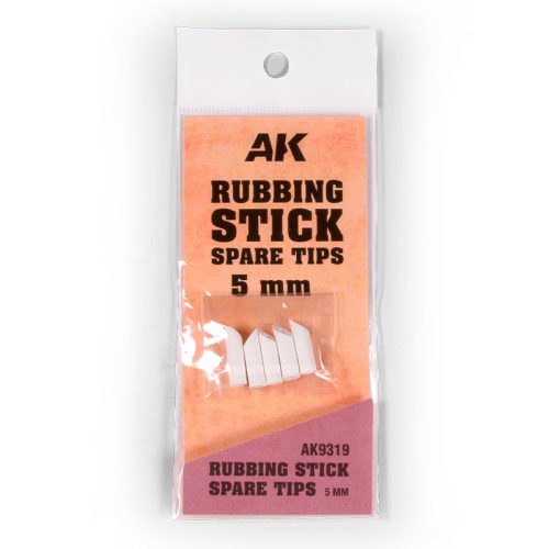 AK Interactive AK9319 RUBBING STICK SPARE TIPS 5 MM - Gumipálcika cseredarabok, 5 db