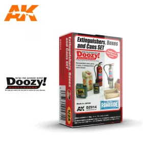   AK Interactive DZ014 EXTINGUISHERS, BOXES AND CANS SET - műgyanta kiegészítő