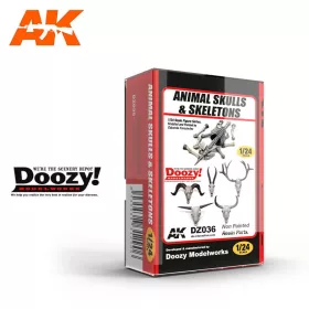   AK Interactive DZ036 ANIMAL SKULLS & SKELETONS 1/24 - műgyanta kiegészítő