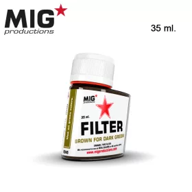   AK Interactive F245 Brown for Dark Green 35 ml - Filter makettezéshez