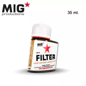   AK Interactive F402 Brown for Dark & Desert Yellow 35ml - Barna filter sötét/homoksárga színhez