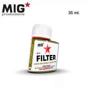   AK Interactive F420 Green for Khaki & Olive Drab 35ml - Zöld filter keki & drapp olíva színhez