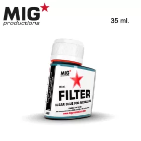   AK Interactive F428 Clear Blue for Metallics 35ml - Áttetsző kék filter fém színekhez