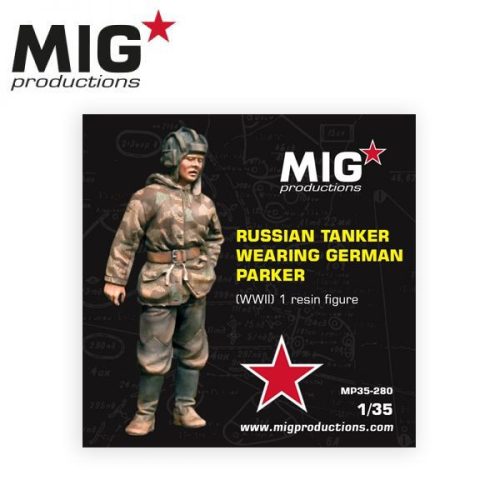 AK Interactive MP35-280 RUSSIAN TANKER WEARING GERMAN PARKER (WWII) 1/35 figura makett