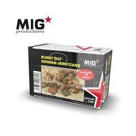   AK Interactive MP35-299 BURNT OUT GERMAN JERRYCANS 1/35 - dioráma kiegészítők