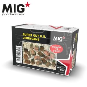   AK Interactive MP35-371 BURNT OUT U.S. JERRYCANS 1/35 - dioráma kiegészítők
