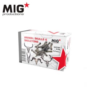   AK Interactive MP72-424 ANIMAL SKULLS & SKELETONS 1/72 - dioráma kiegészítő