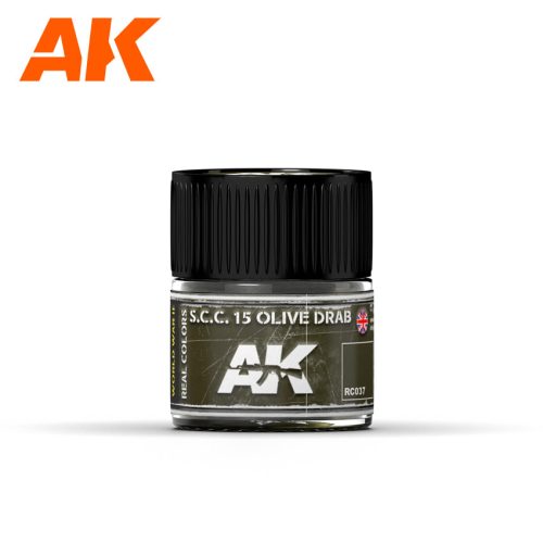 AK Interactive RC037 S.C.C. 15 Olive Drab 10 ml - Akril lakk bázisú makett festék