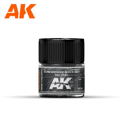 AK Interactive RC341 Schwarzgrau - Black Grey  RAL7021 10 ml - Akril lakk bázisú makett festék