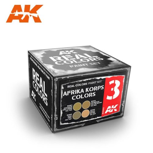 AK Interactive RCS003 AFRIKA KORPS COLORS SET - Akril lakk bázisú makett festék készlet