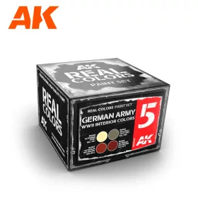   AK Interactive RCS005 GERMAN ARMY WWII INTERIOR COLORS SET - Akril lakk bázisú makett festék készlet