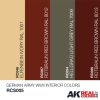 AK Interactive RCS005 GERMAN ARMY WWII INTERIOR COLORS SET - Akril lakk bázisú makett festék készlet