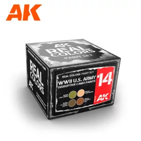  AK Interactive RCS014 WWII U.S.ARMY DISRUPTIVE CAMO PAINTS SET - Akril lakk bázisú makett festék készlet