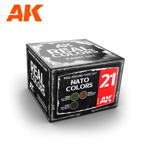 AK Interactive RCS021 NATO COLORS SET - Akril lakk bázisú makett festék készlet