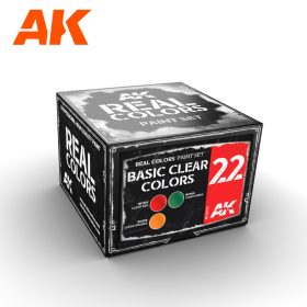   AK Interactive RCS022 BASIC CLEAR COLORS - Akril lakk bázisú makett festék készlet